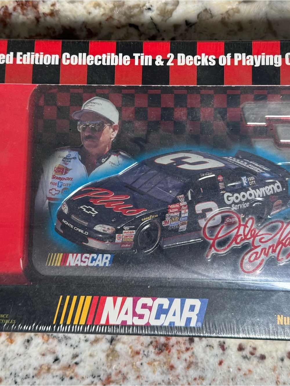Nascar Black and Red Dale Earnhardt Collectible Tin & Playing Cards